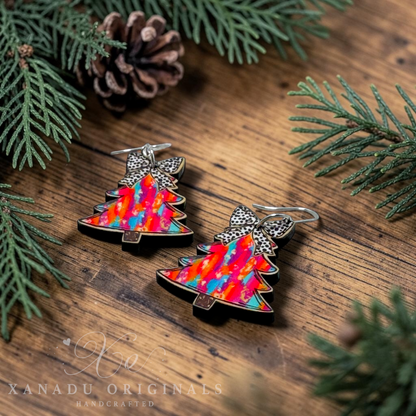 Preppy Pink Tree Earrings