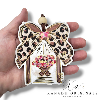 Leopard Print Bow Nativity Christmas Ornament | Western Boho Manger Keepsake