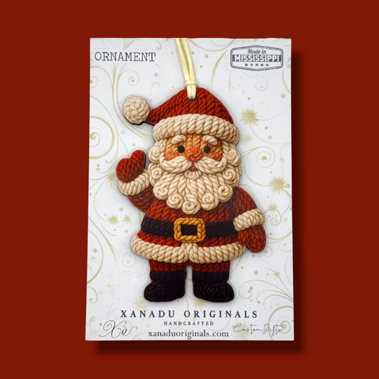 Santa Yarn Christmas Ornament