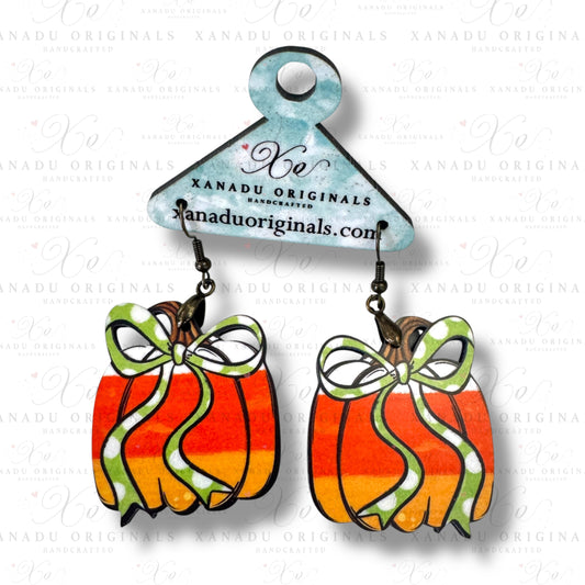Candy Corn Pumpkin Earrings