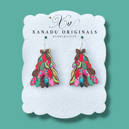 Boho Christmas Tree Earrings