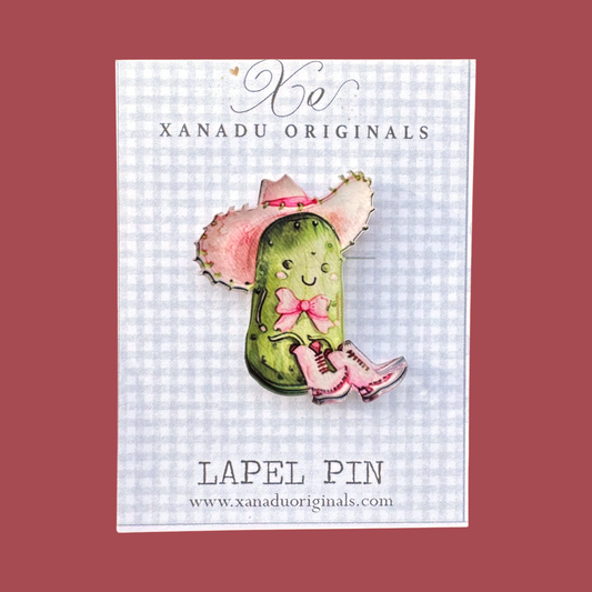 Sitting Cowgirl Lapel Pin