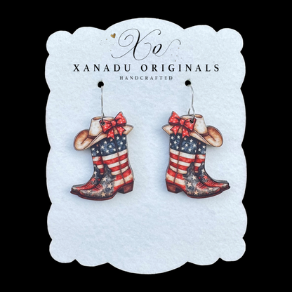 Patriotic Boots Earrings