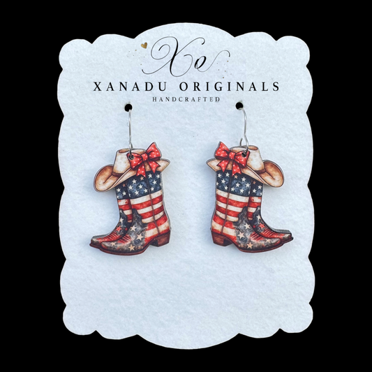 Patriotic Boots Earrings