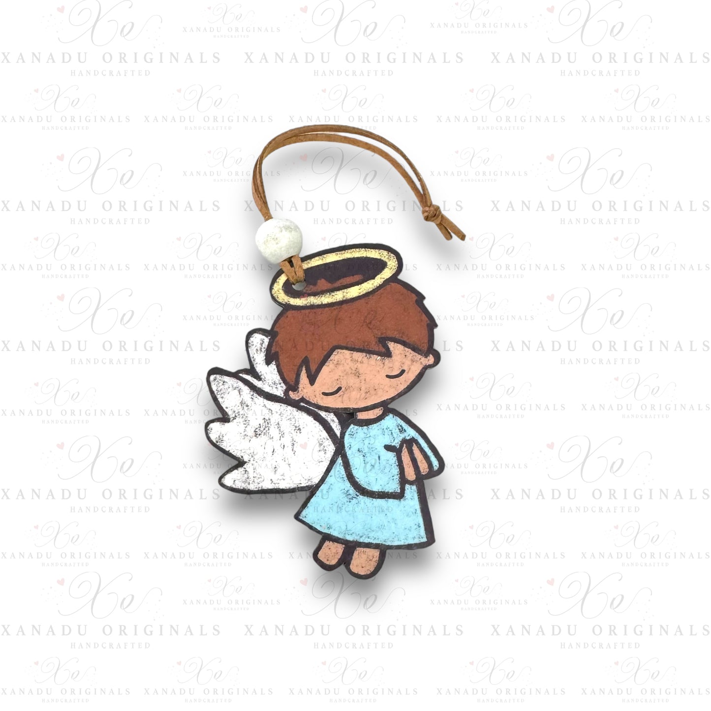 Angel Chalk Boy Ornament