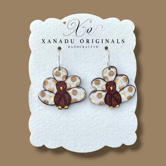 Golden Dot Turkey Earrings