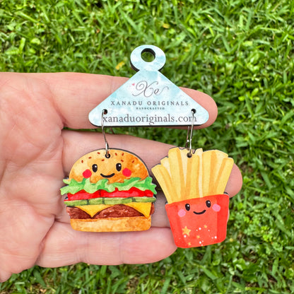 Burger and Fries Earrings