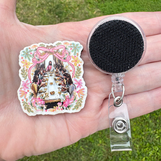 The Lord's Supper Interchangeable Badge Button with Reel Option