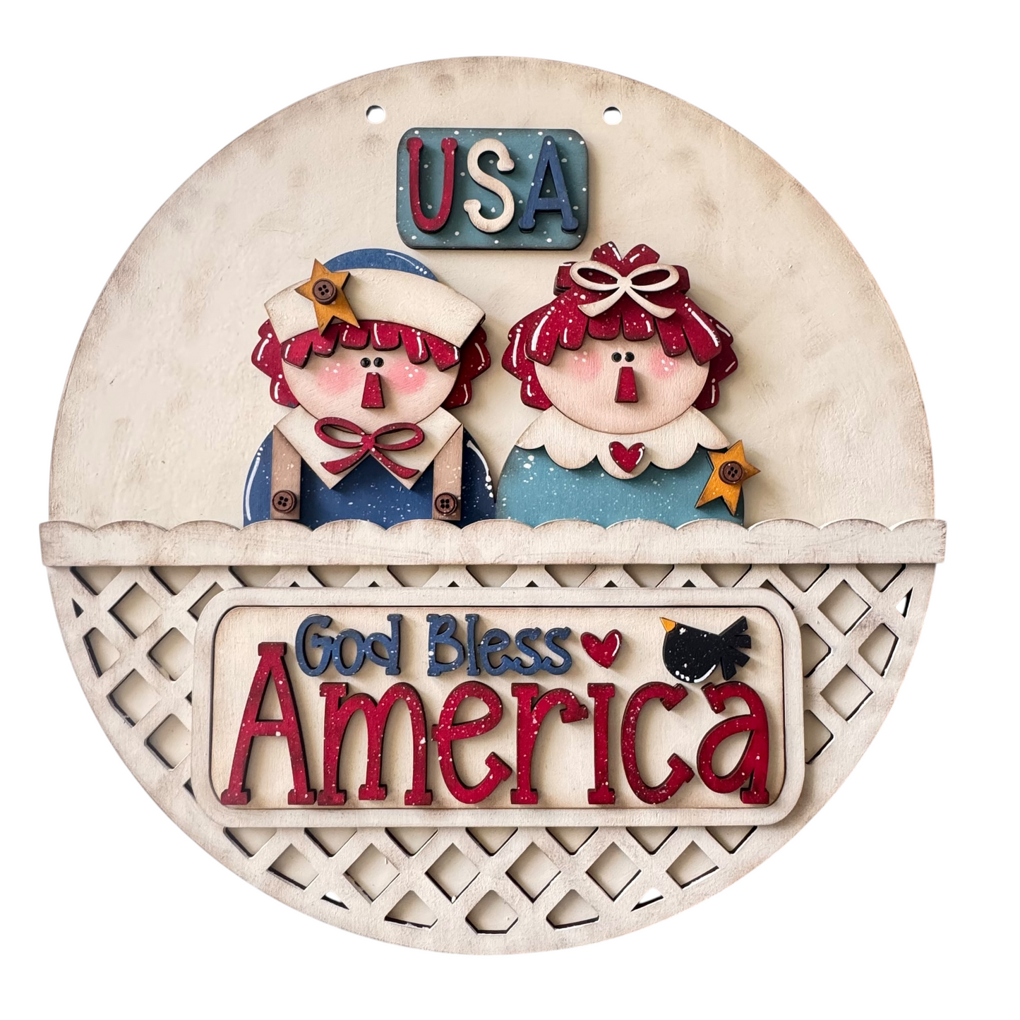 Raggedy Ann & Andy Interchangeable Add-On Wood Sign | DIY KIT