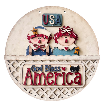 Raggedy Ann & Andy Interchangeable Add-On Wood Sign | DIY KIT