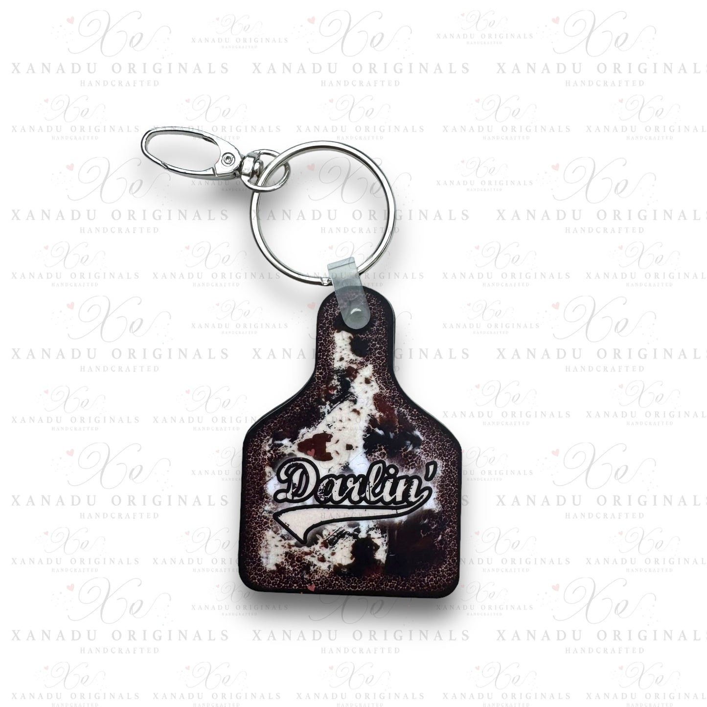 Darlin Cowtag Keychain | Bag Tag