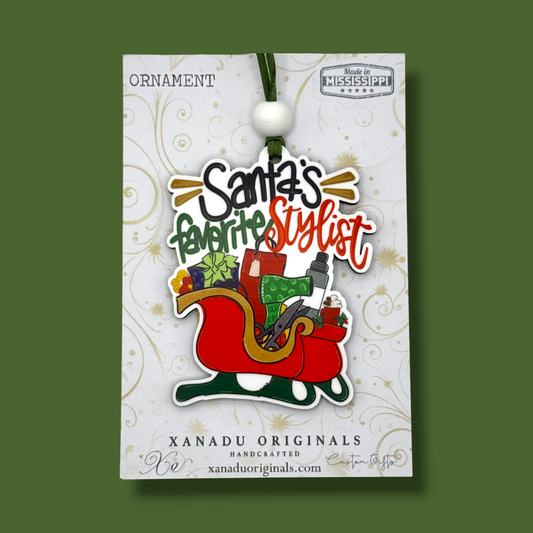 Santas Favorite Stylist Christmas Ornament