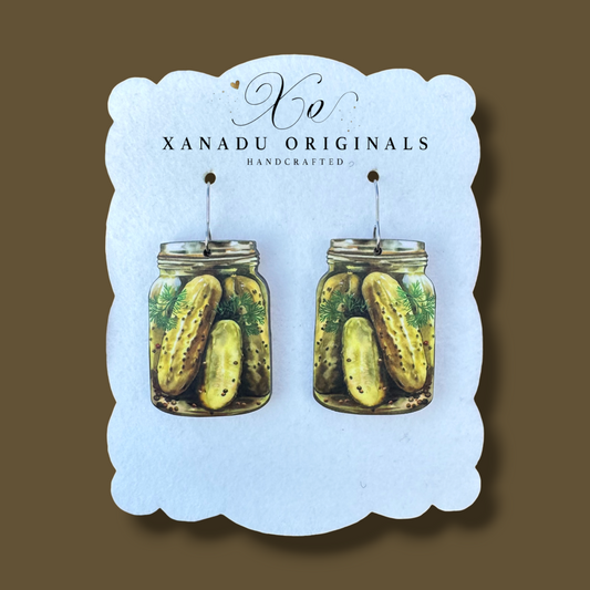 Canned Dill Pickles Earrings