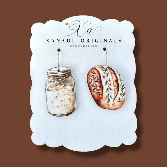 Sour Dough Starter Bread Earrings