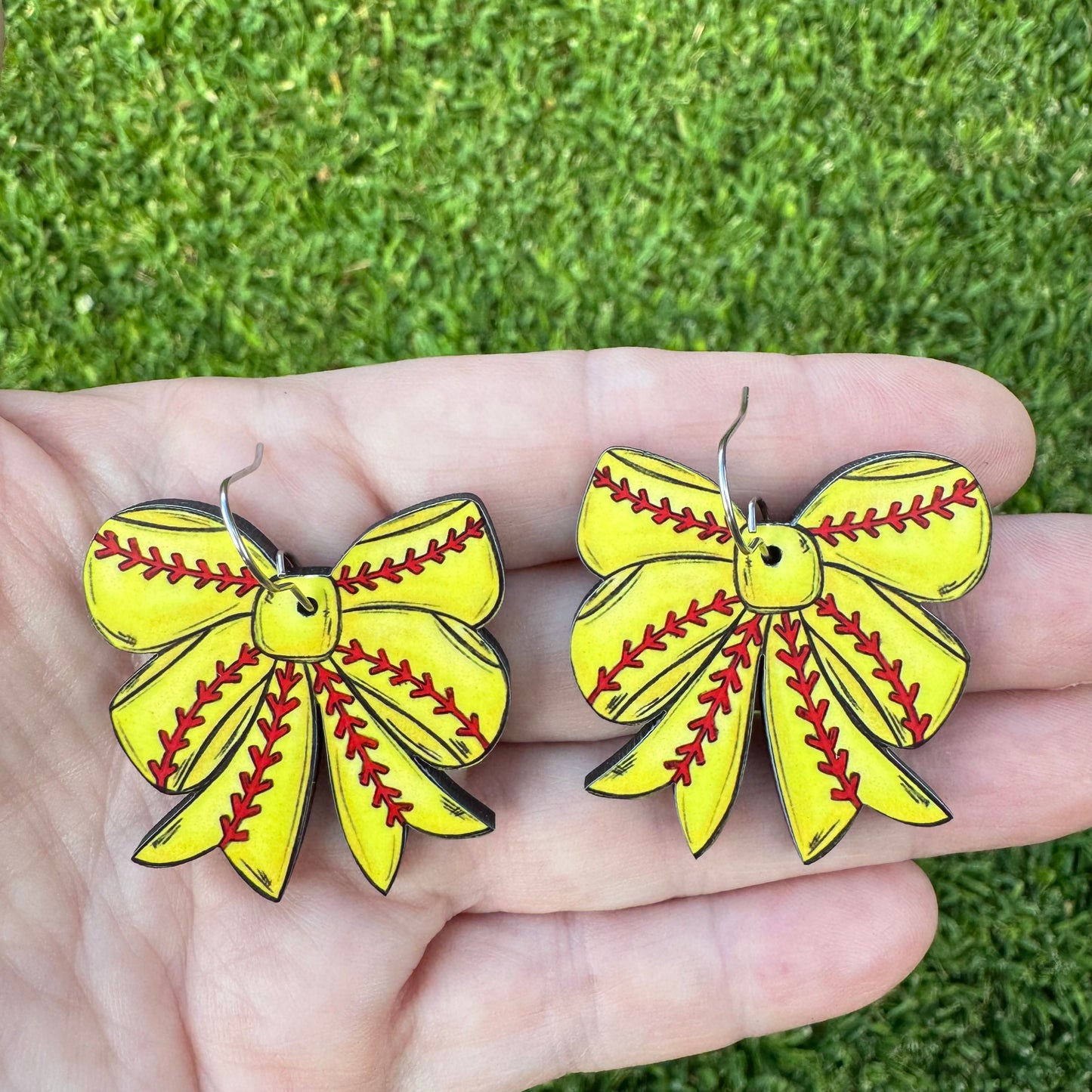 Softball Bow Earring