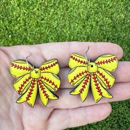 Softball Bow Earring