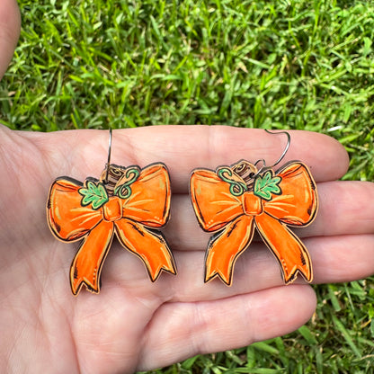Pumpkin Bow Earrings