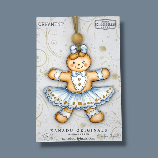 Whimsical Gingerbread Ballerina Christmas Ornament, Traditional Holiday Tree Decor, Retro Dance Keepsake