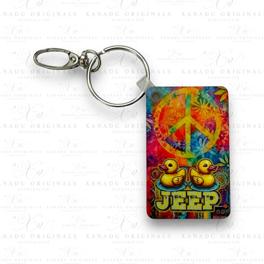 Duck Duck Off Road Peace Sign Keychain | Bag Tag