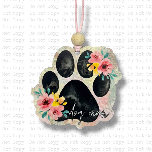 Floral Dog Mom Car Charm