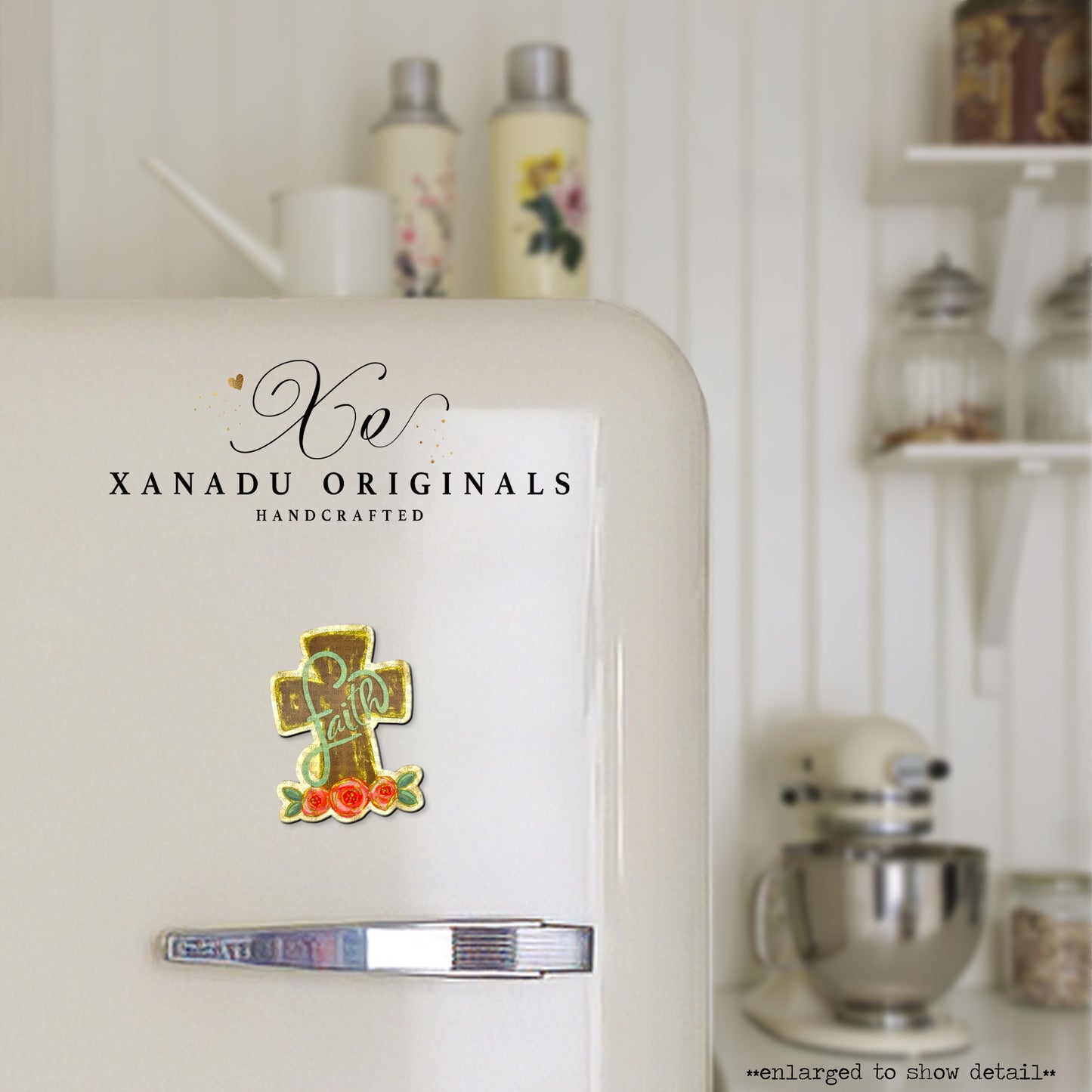 Floral Faith Cross Magnet