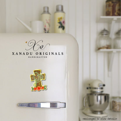 Floral Faith Cross Magnet