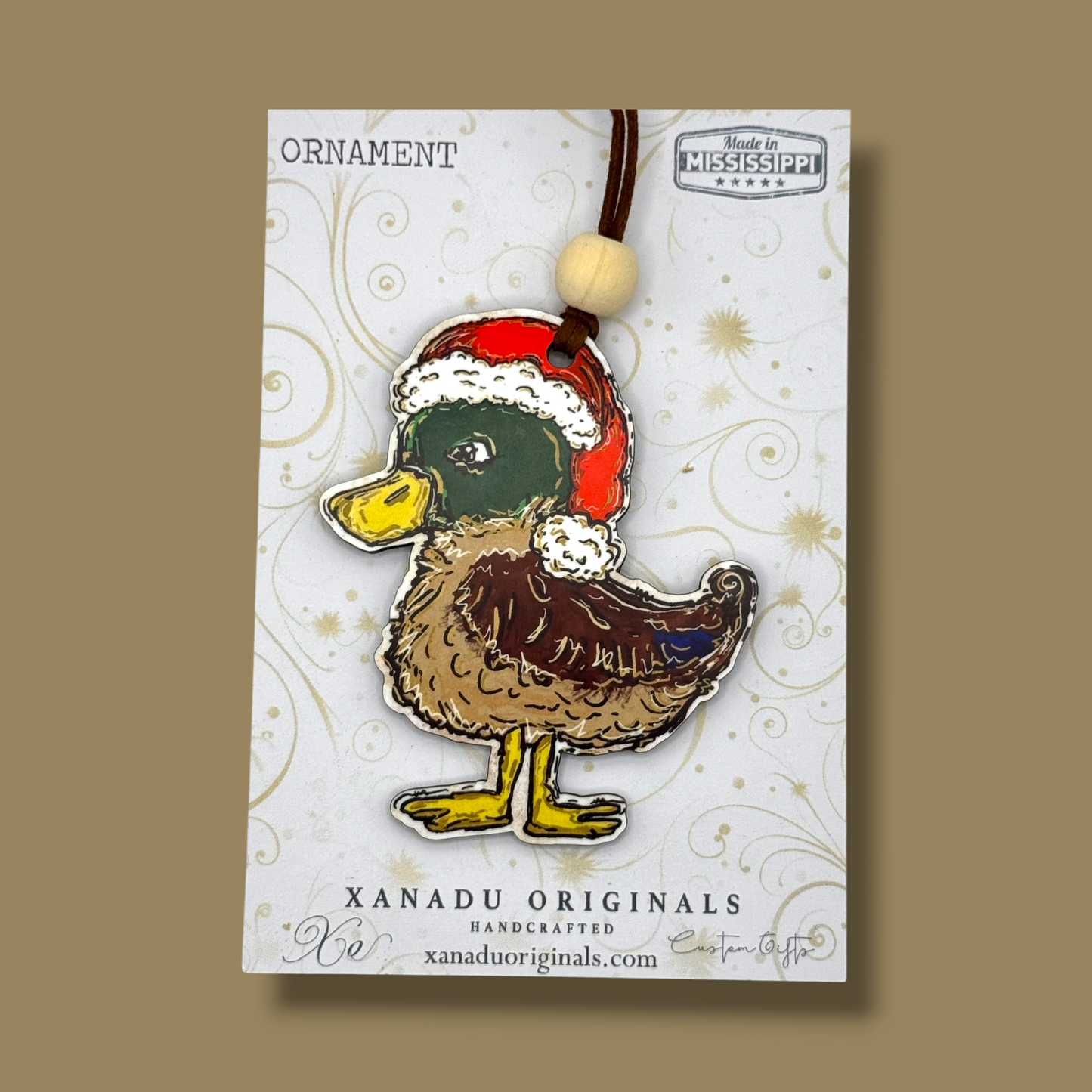 Whimsical Christmas Mallard Duck Ornament, Traditional Holiday Tree Decor, Festive Bird Keepsake