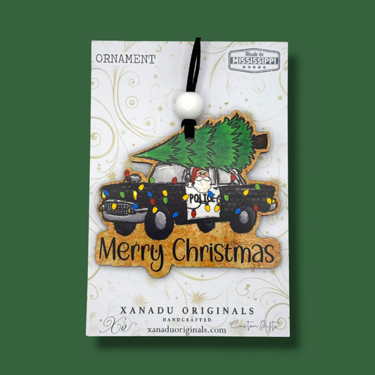 Merry Christmas Police Car Ornament