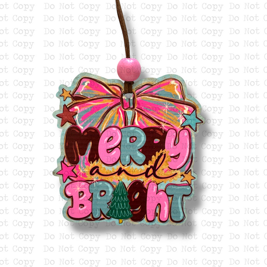Merry and Bright Bow Christmas Ornament