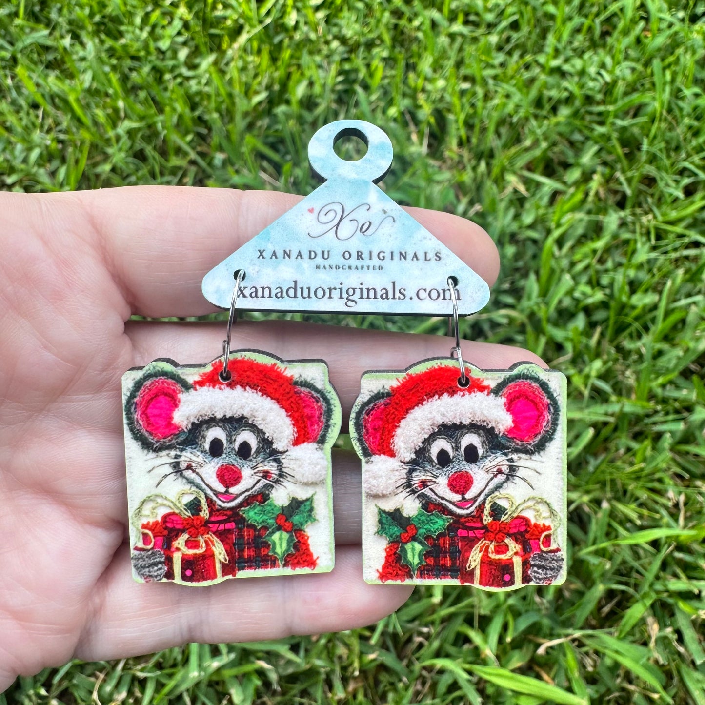 Mouse Christmas Earrings