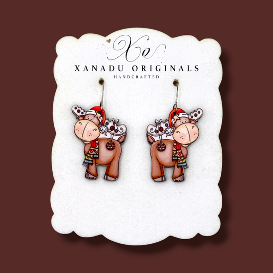 Christmas Moose Earrings