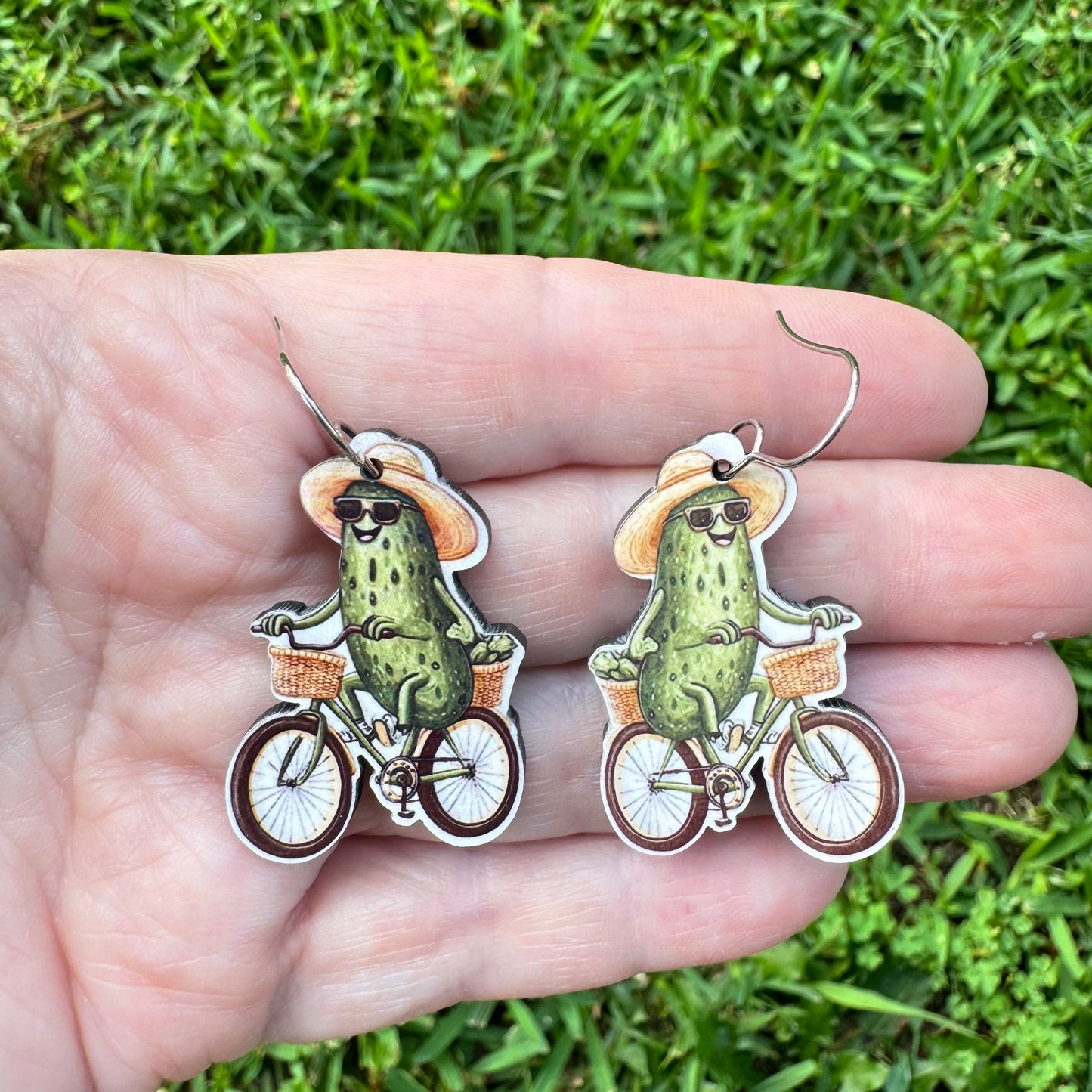 Pickle Cycling Earrings