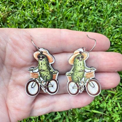 Pickle Cycling Earrings