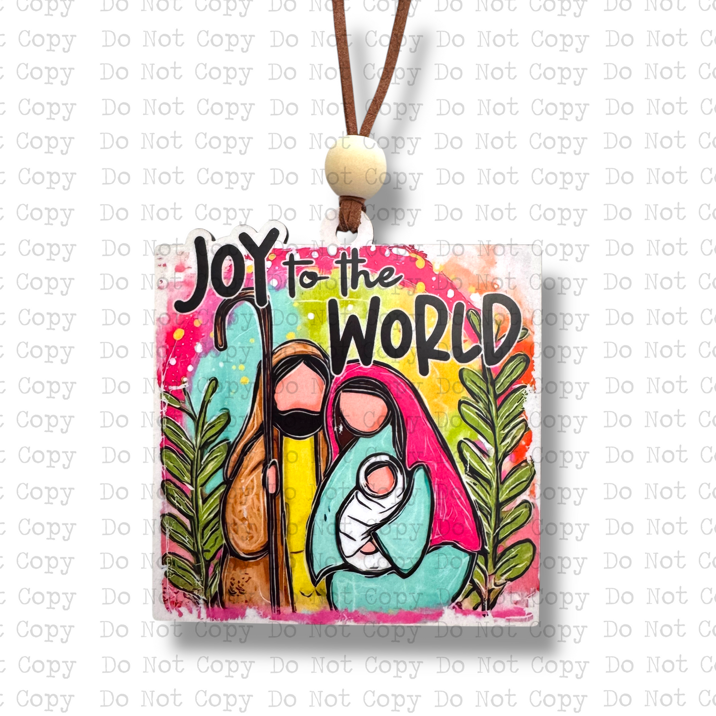 Joy To The World Neon Christmas Ornament
