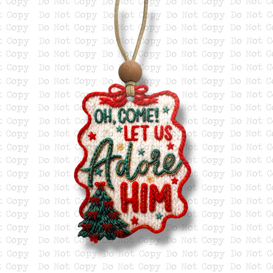 Let Us Adore Him Tree Christmas Ornament