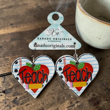 Teach Heart Earrings