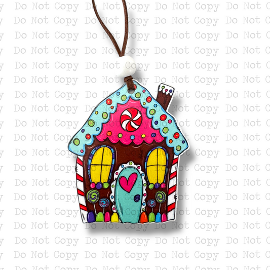 Bright Gingerbread House Christmas Ornament