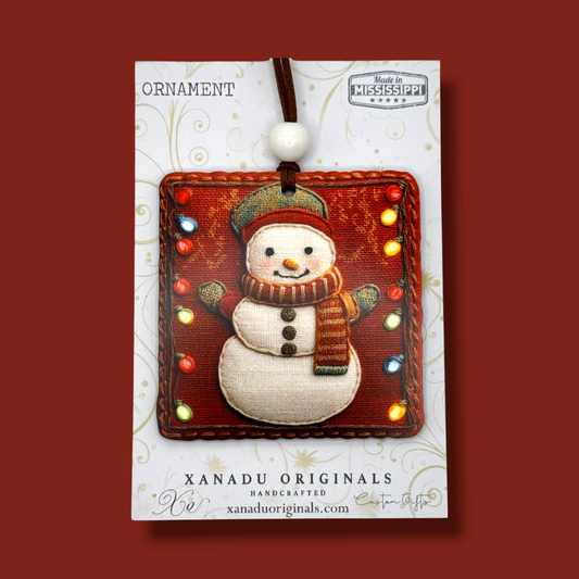 Snowman Tapestry Christmas Ornament