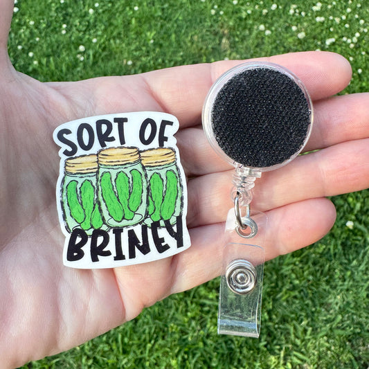 Sort of Briney Interchangeable Badge Button with Reel Option