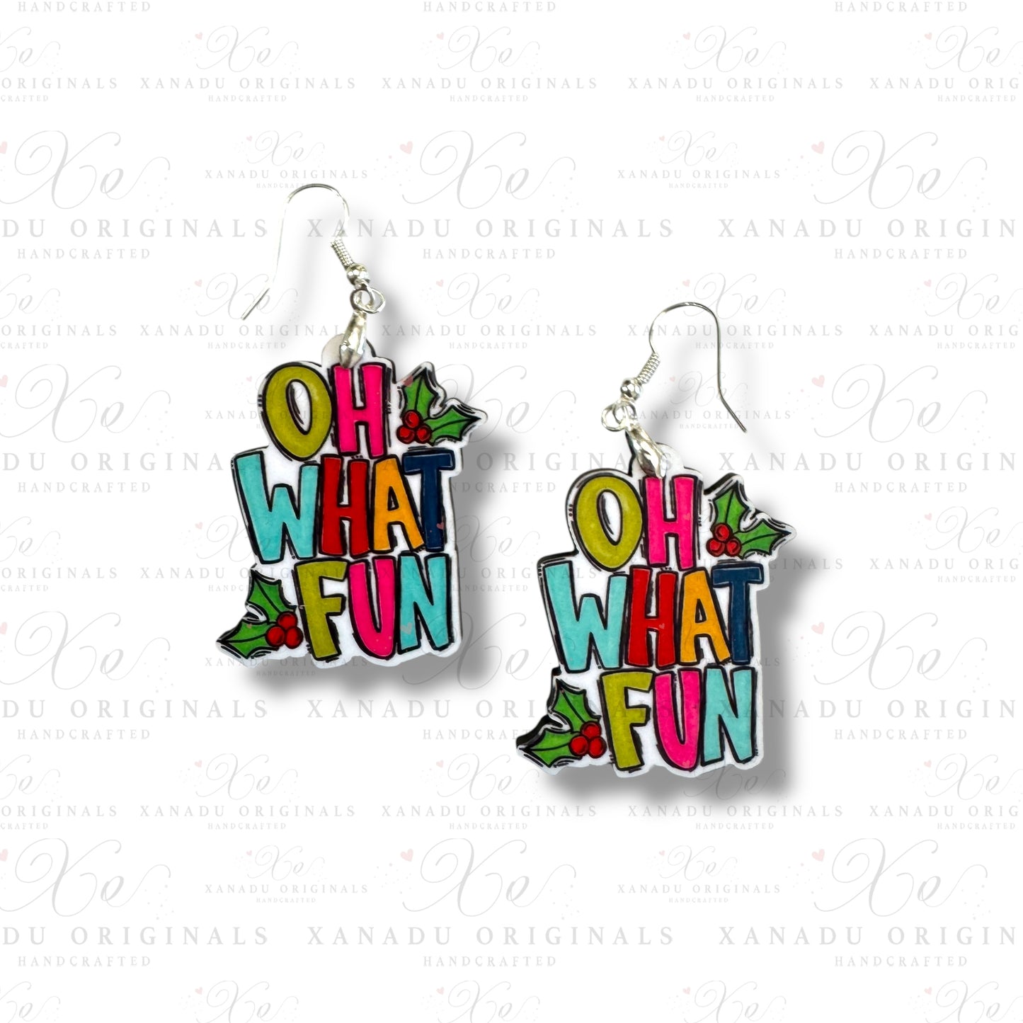 Oh What Fun Christmas Earrings