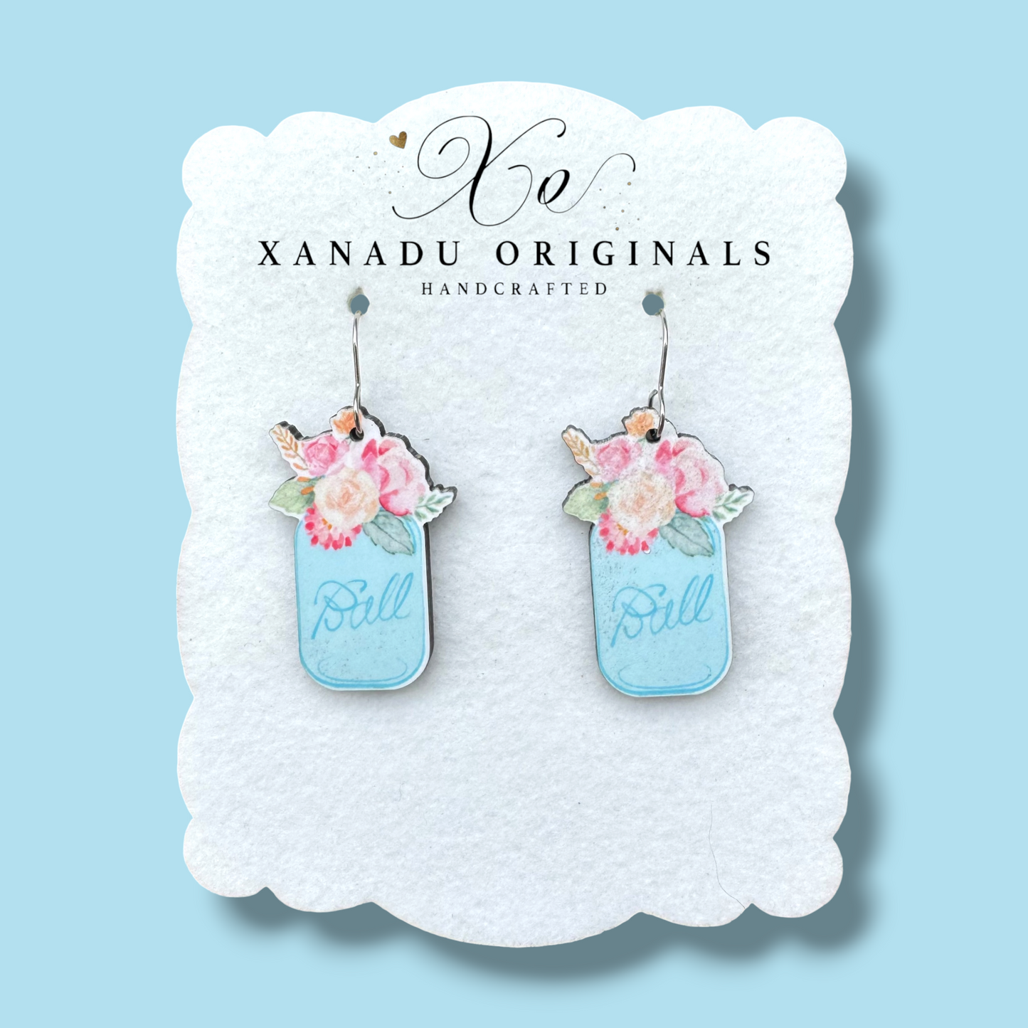 Floral Mason Jar Earrings