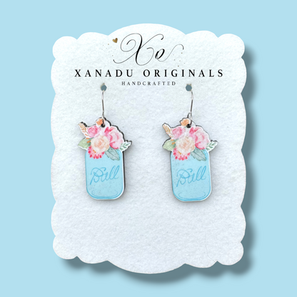 Floral Mason Jar Earrings