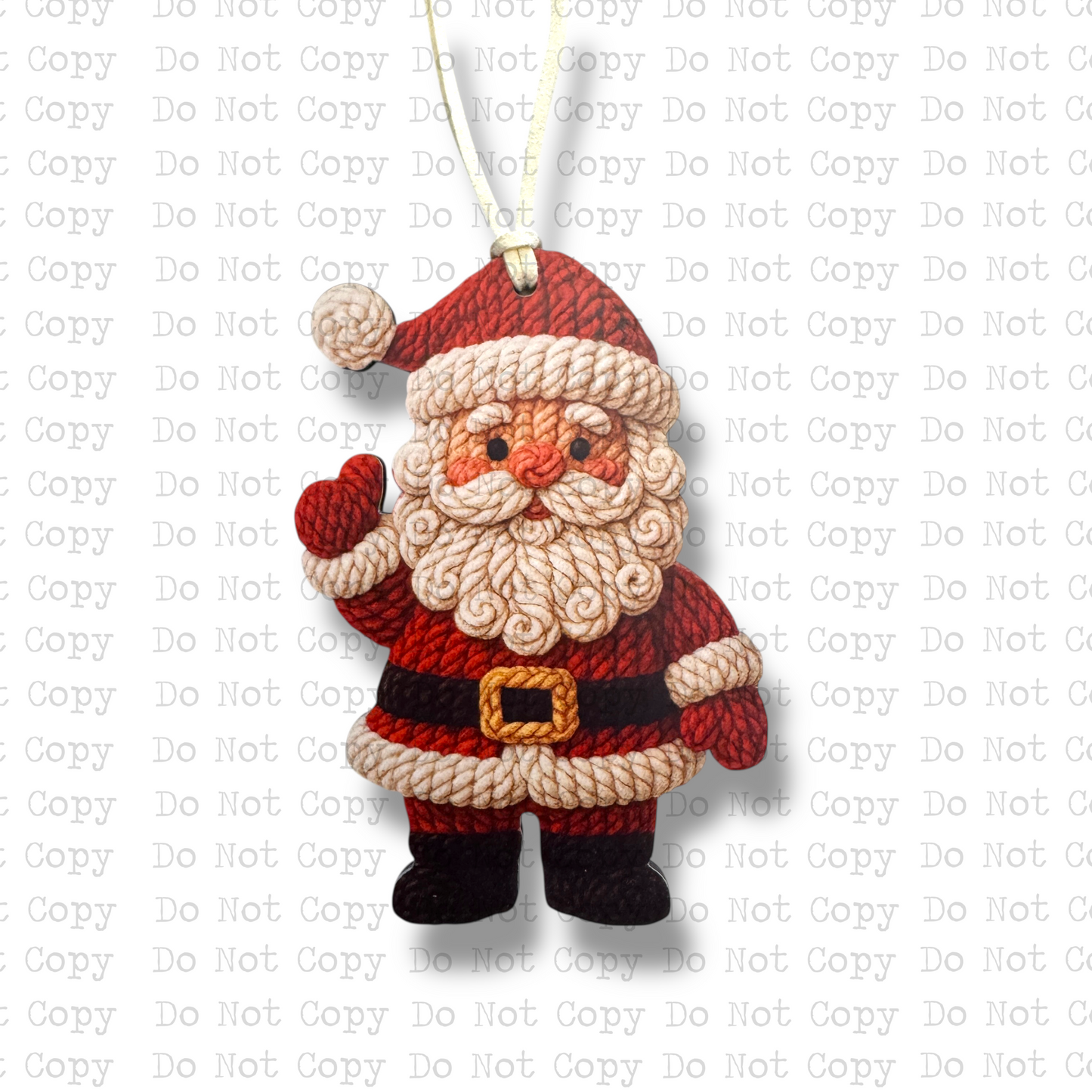 Santa Yarn Christmas Ornament