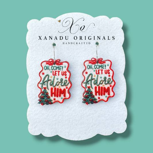 Let Us Adore Him Tree Earrings