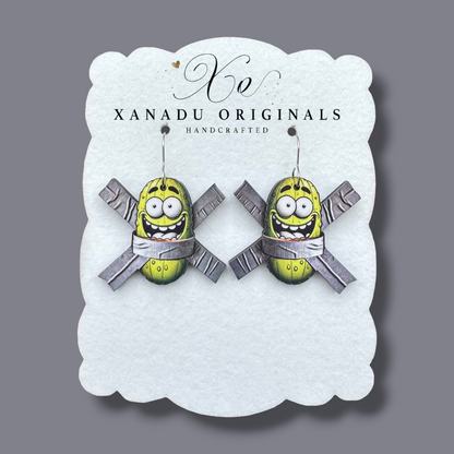 Duct Tape Pickle Earrings
