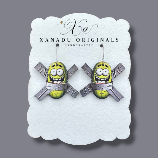 Duct Tape Pickle Earrings