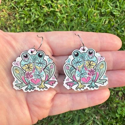 Boho Frog Dangle Earrings