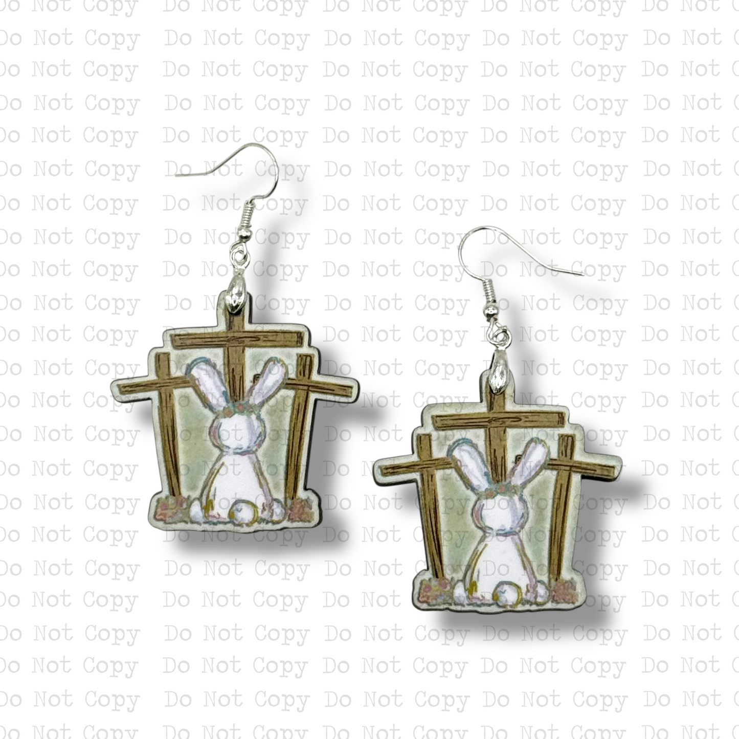 Bunny At Cross Earrings