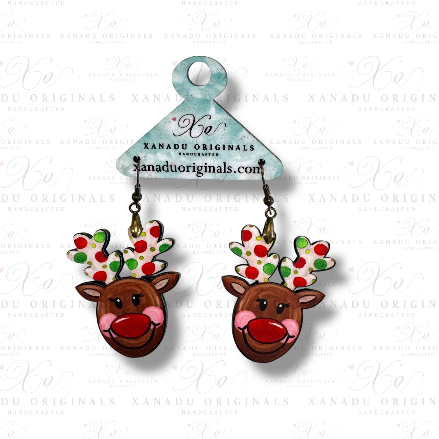 Glittery Reindeer Earrings