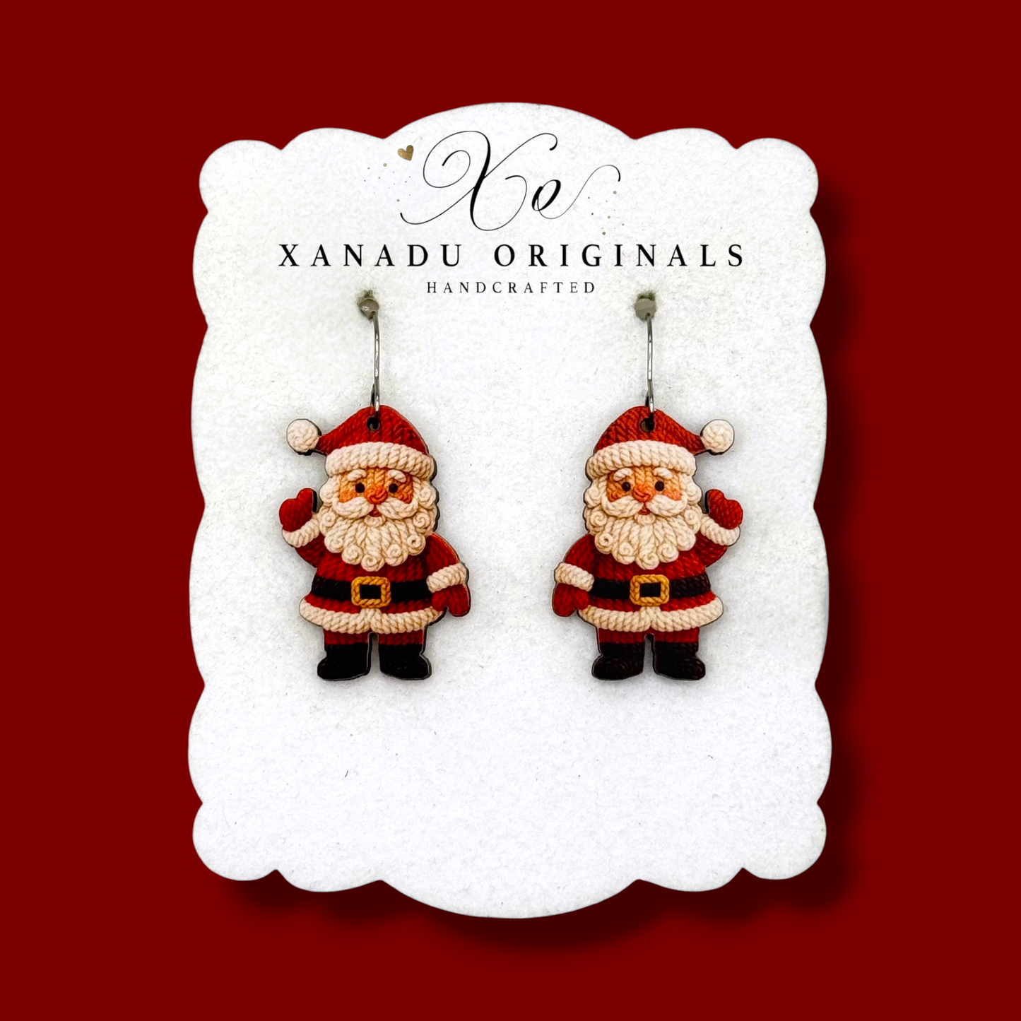 Santa Yarn Earrings